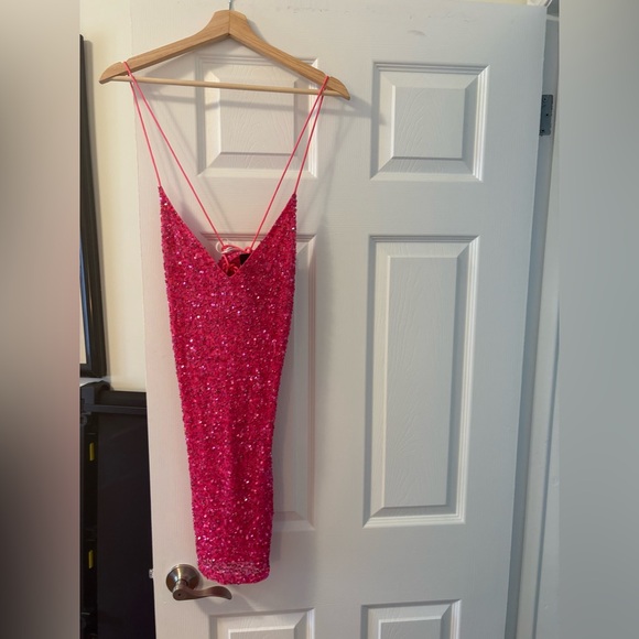 retrofete Astrid Dress in Neon Pink (NWT) Size Large As Seen on Alix Earle - Picture 5 of 8